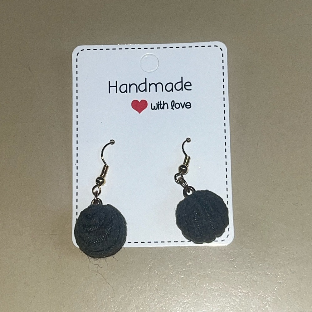 Fuzzy Ball Earrings Handcrafted